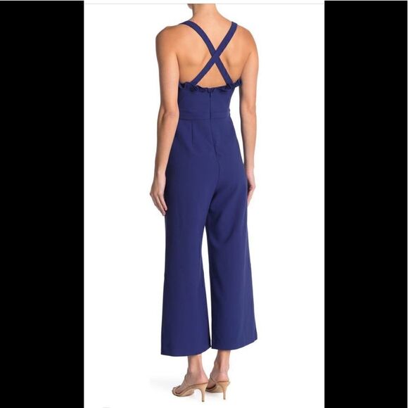 Likely Romi wide leg  retro style jumpsuit size 2 and 4 in blue NWT - Picture 3 of 11